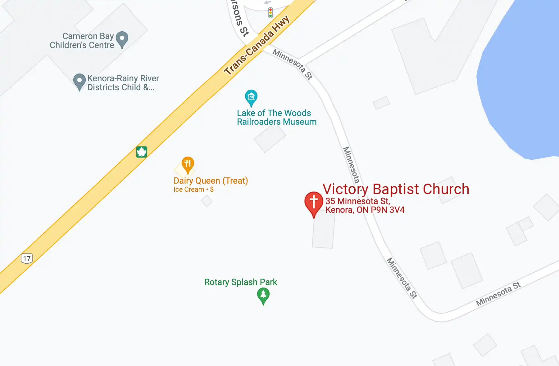 Victory Baptist Church Kenora Map